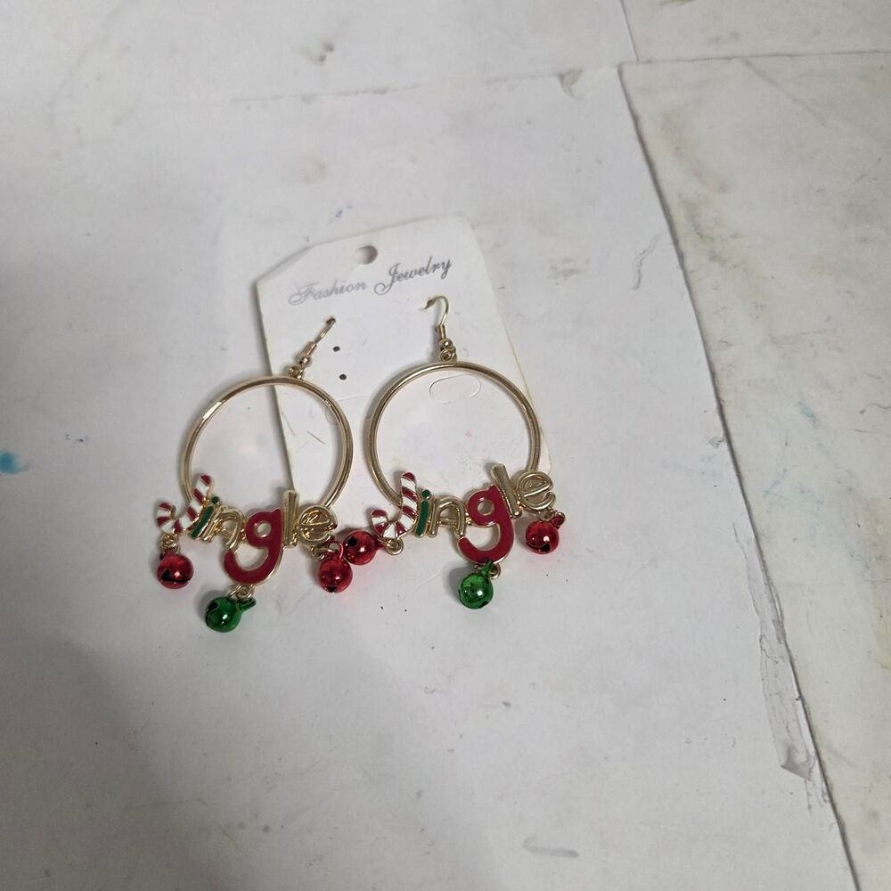 Christmas bell hoop earring Women's multi color Jewelry